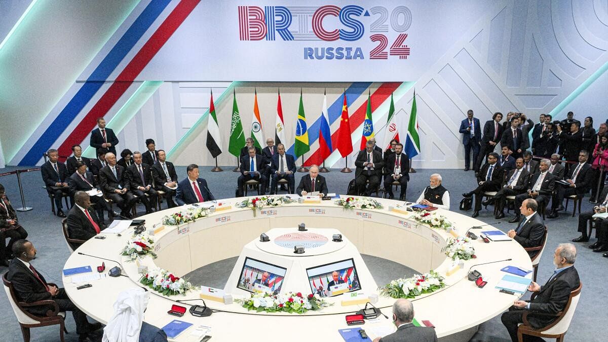 <div class="paragraphs"><p>The BRICS leaders attend the summit in Kazan.&nbsp;</p></div>