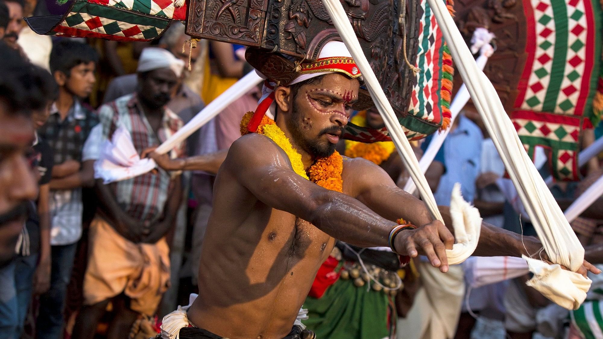 A project by Bengaluru-based Sarita Sundar on Poothan Thira, a ritualistic folk art from north Kerala.