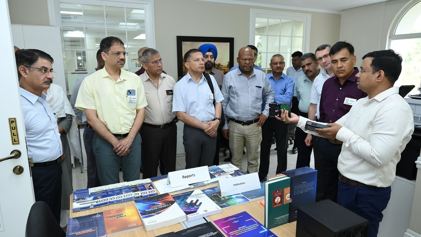 <div class="paragraphs"><p> Police officers at a training session at Cyber Research Unit inside the Criminal Investigation Department headquarters on Palace Road in Bengaluru.</p></div>