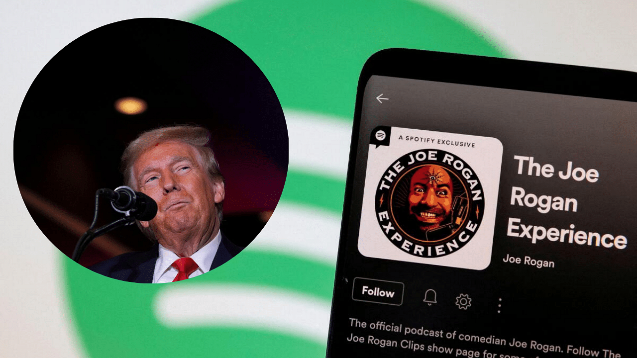 <div class="paragraphs"><p>Illustrations shows Joe Rogan Spotify profile. (Inset:&nbsp;Republican presidential nominee former U.S. President Trump).</p></div>