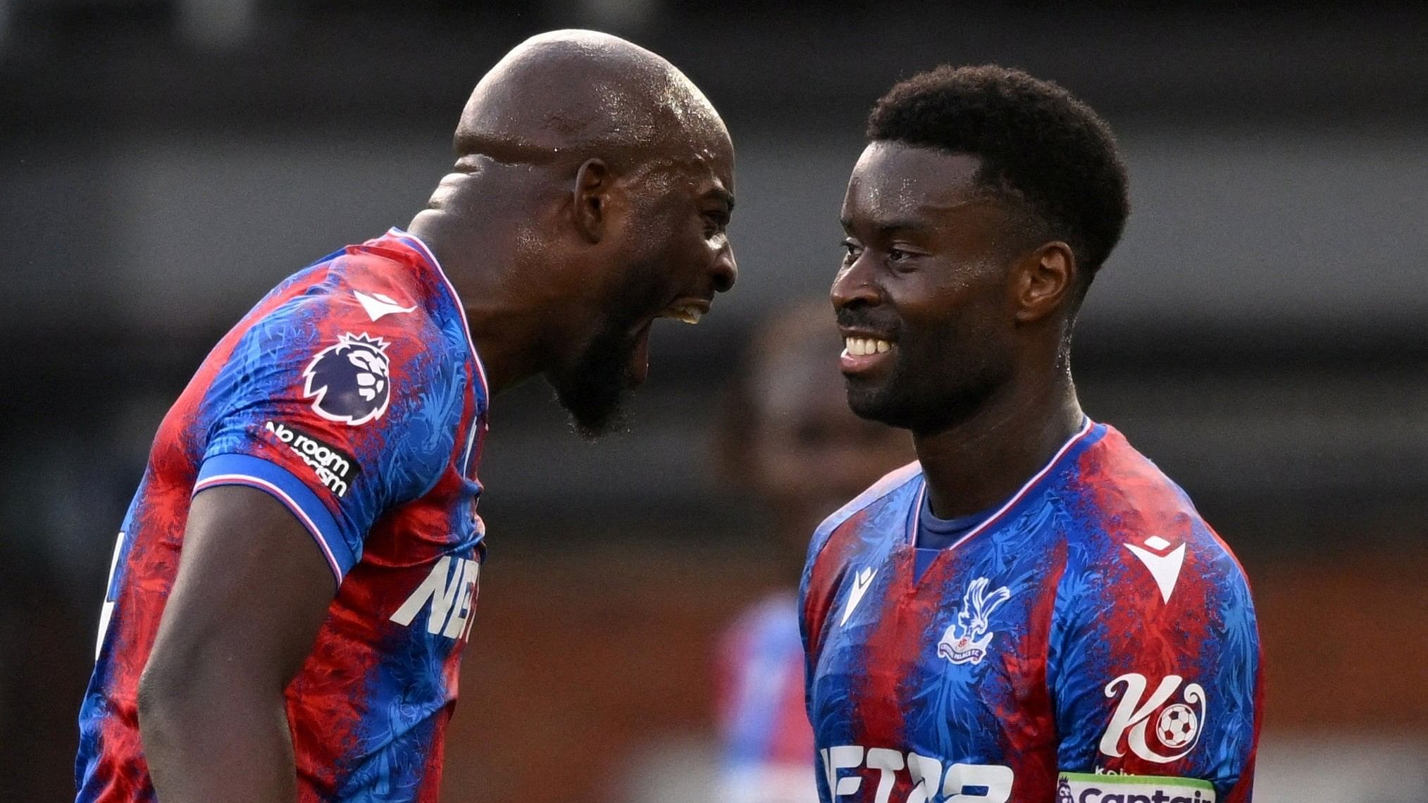 <div class="paragraphs"><p>Crystal Palace's Jean-Philippe Mateta and Marc Guehi celebrate after the match </p></div>