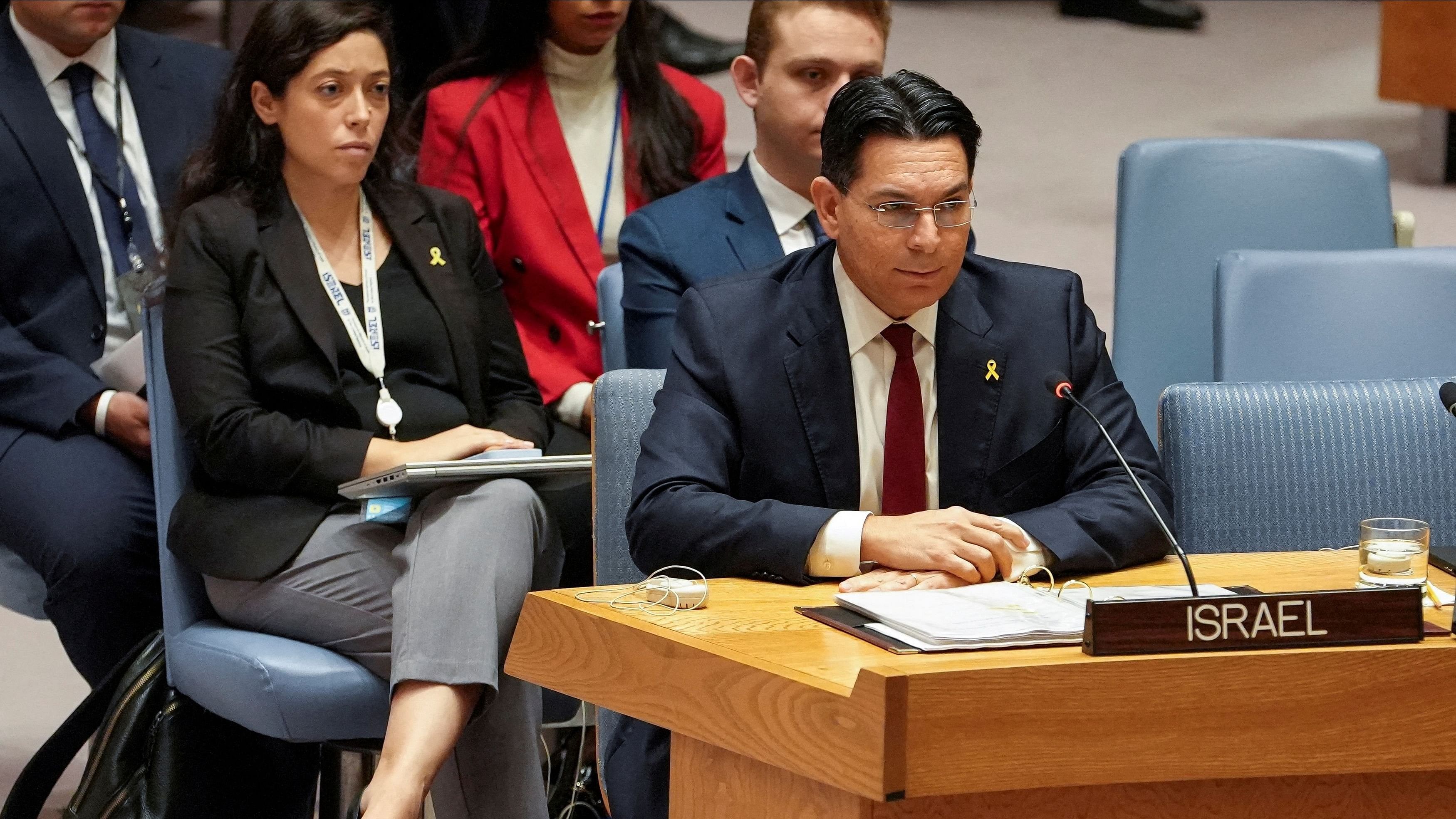 <div class="paragraphs"><p>FILE PHOTO: Israel's Ambassador Danny Danon attends the United Nations Security Council meeting, following a ballistic missile attack on Israel, at U.N. headquarters in New York City, U.S., October 2, 2024.   </p></div>