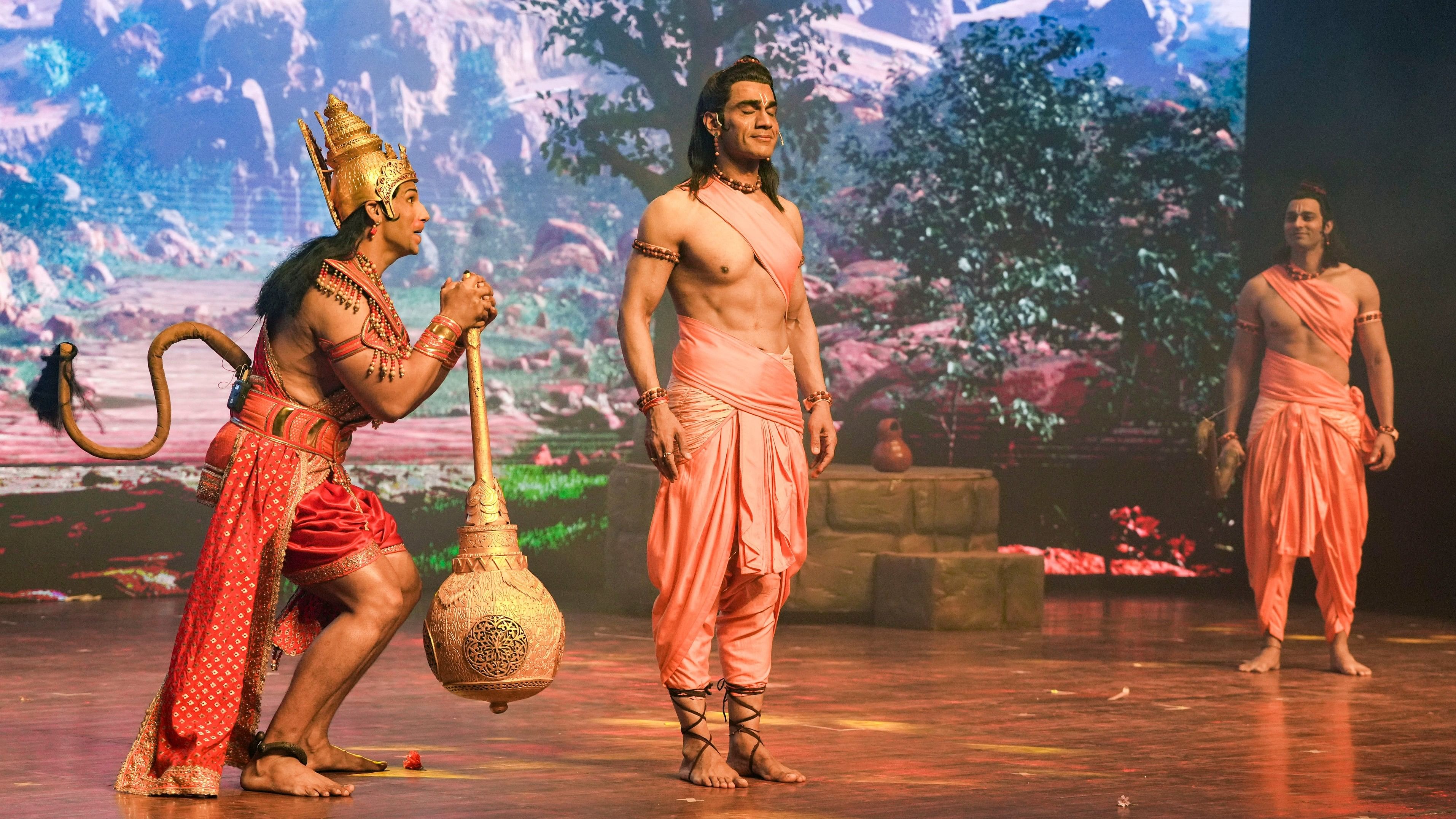 <div class="paragraphs"><p> Actors perform Ramayana on stage at an auditorium in  New Delhi.&nbsp;</p></div>