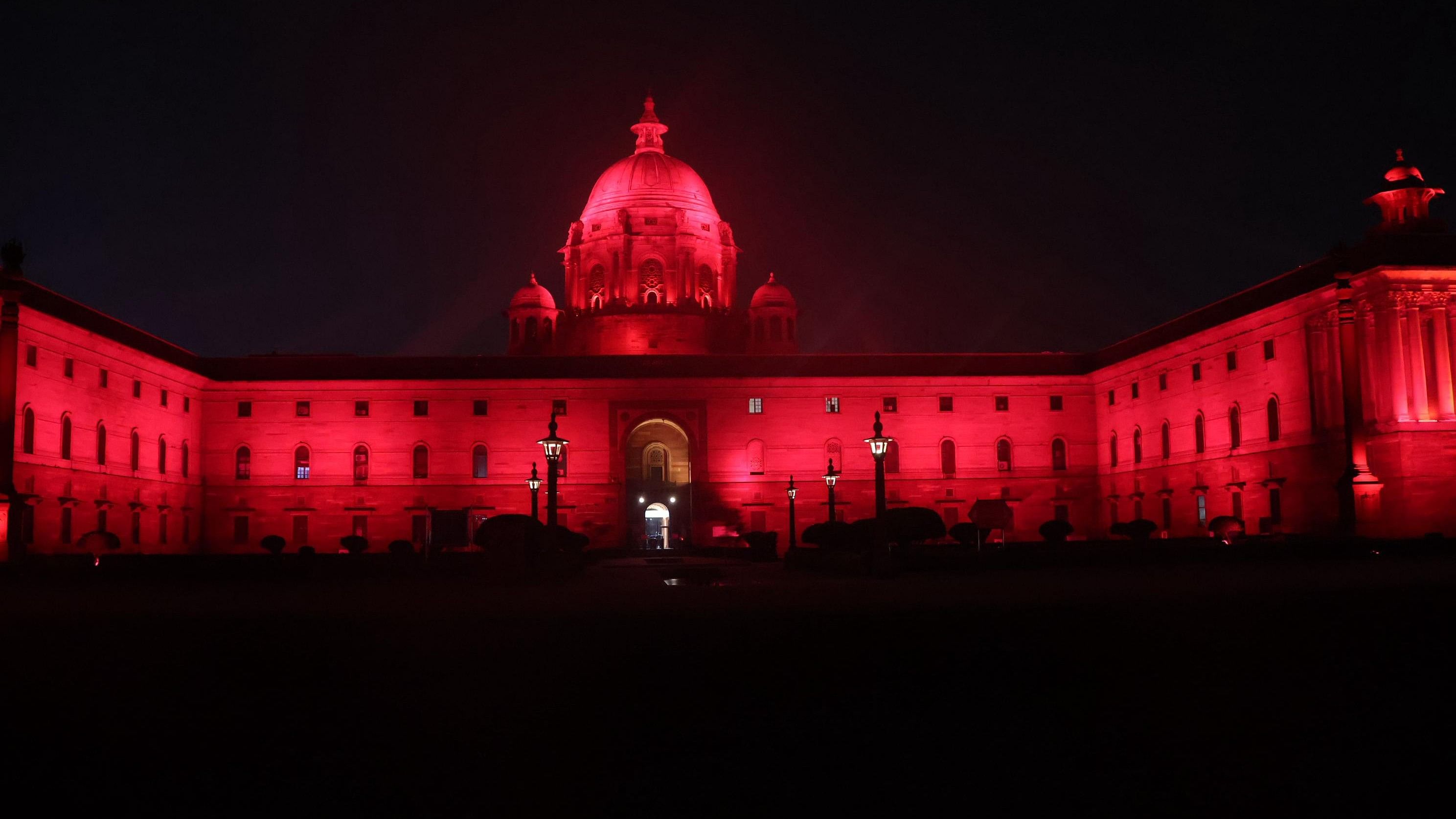 <div class="paragraphs"><p>Rashtrapati Bhavan, South Block, and the Parliament were bathed in red to raise awareness about dyslexia. The ChangeInkk Foundation organised the event.</p></div>