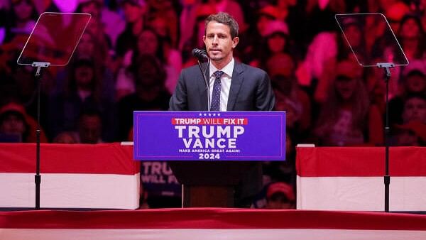 <div class="paragraphs"><p>Comedian Tony Hinchcliffe speaks during a rally for Republican presidential nominee and former U.S. President Donald Trump at Madison Square Garden, in New York.</p></div>