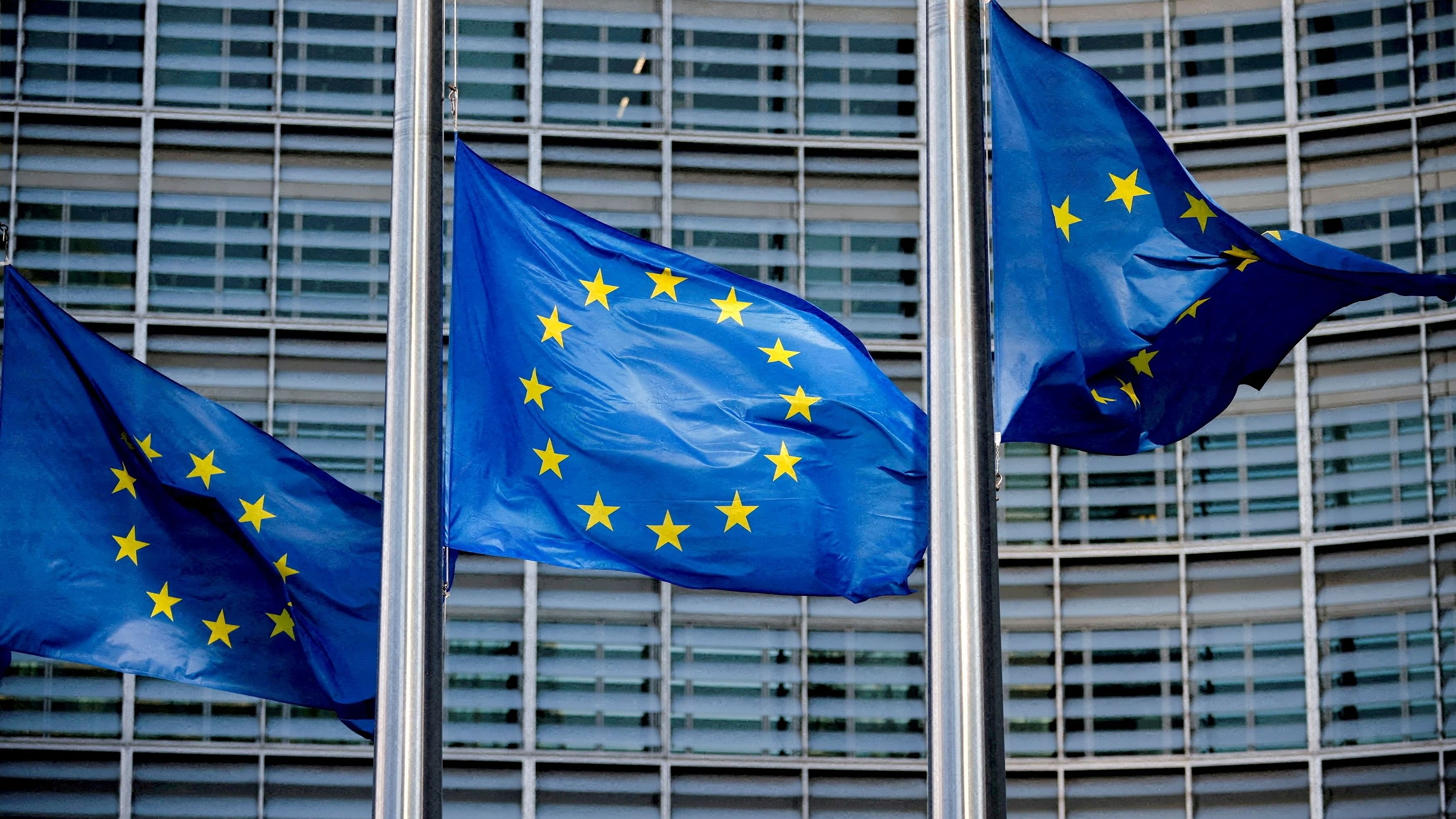 <div class="paragraphs"><p>FILE PHOTO: European Union flags fly outside the European Commission headquarters in Brussels, Belgium.</p></div>