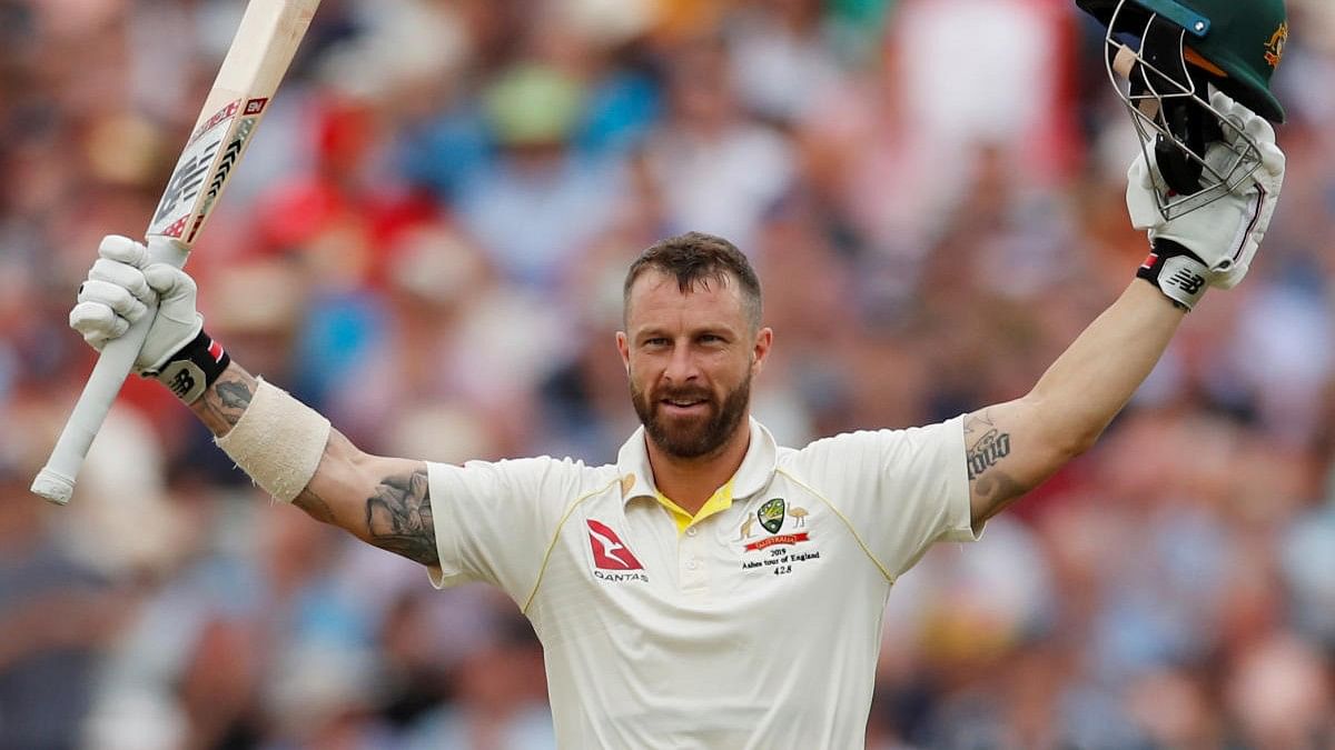 <div class="paragraphs"><p>Matthew Wade celebrates a century during Ashes 2019.</p></div>