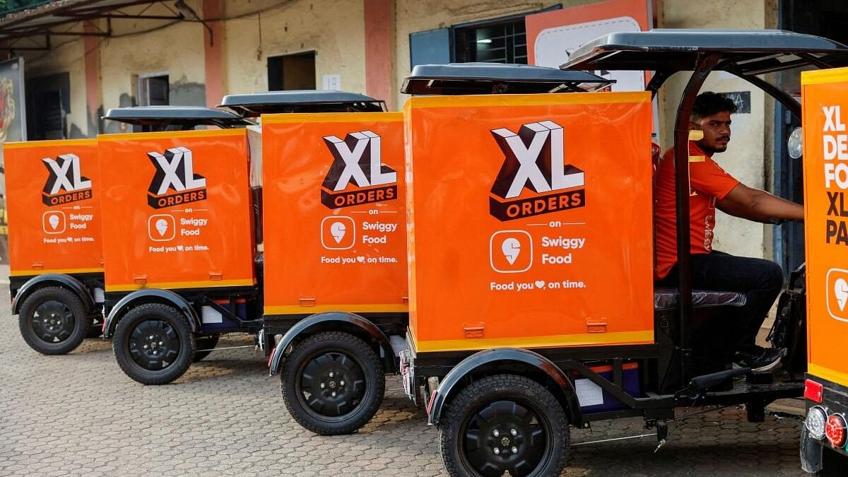 <div class="paragraphs"><p>Swiggy electric three wheeler delivery scooters.</p></div>