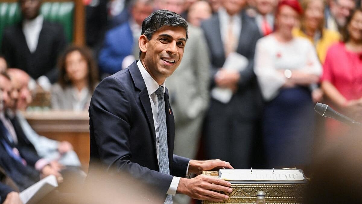 <div class="paragraphs"><p>Former Britain's Prime Minister Rishi Sunak speaks during the Prime Minister's Questions at the House of Commons in London.</p></div>