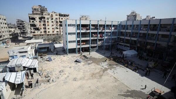 <div class="paragraphs"><p>Displaced Palestinians including those who fled areas in northern Gaza due to an Israeli military operation, shelter in a school in Gaza City, October 28, 2024.</p></div>