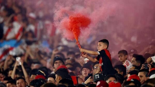 <div class="paragraphs"><p>River Plate fans are seen in the stands before the match.</p></div>