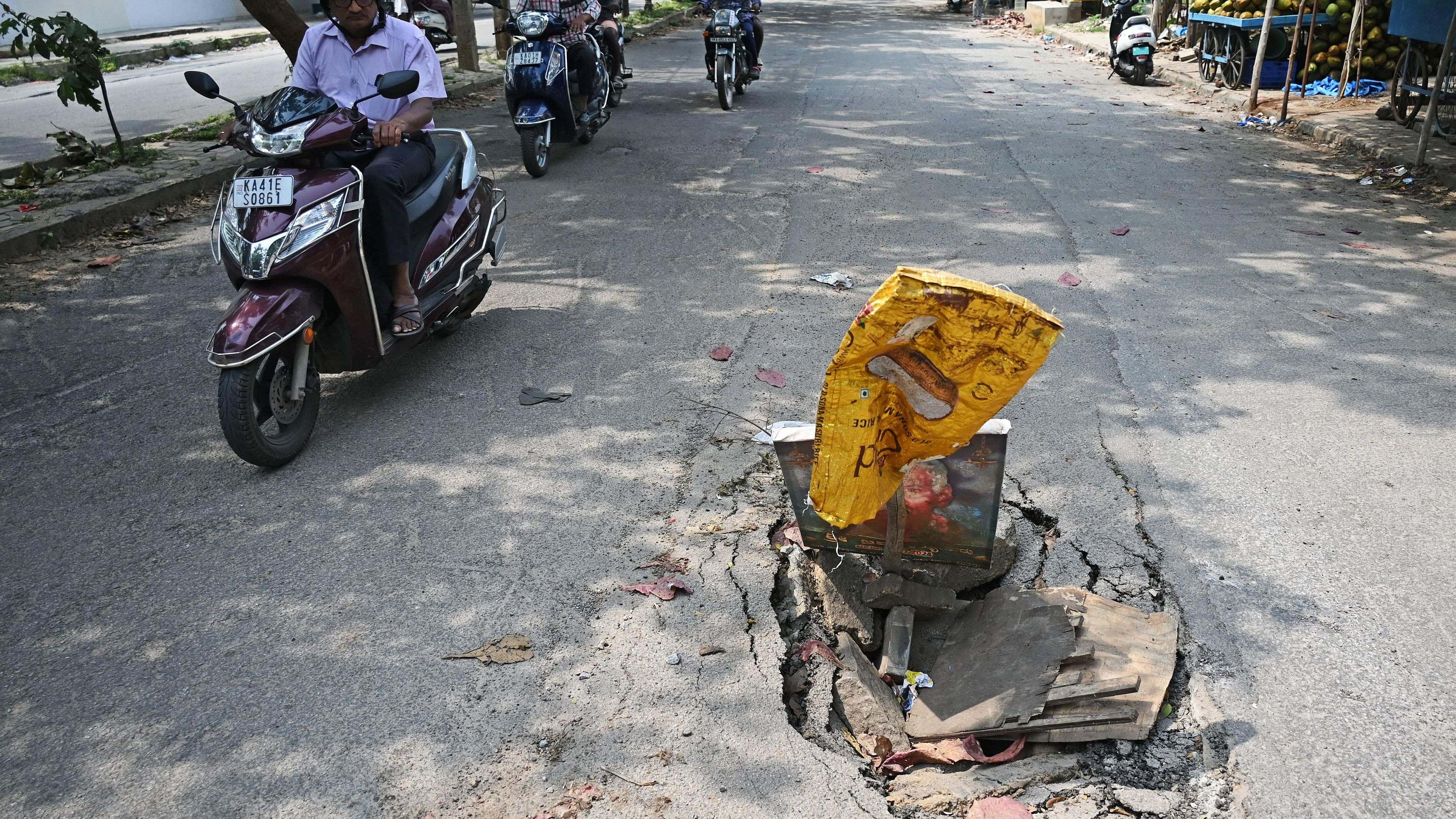 <div class="paragraphs"><p>Poorly maintained roads like this one in Rajarajeshwari Nagar are dangerous for motorists.&nbsp;</p></div>