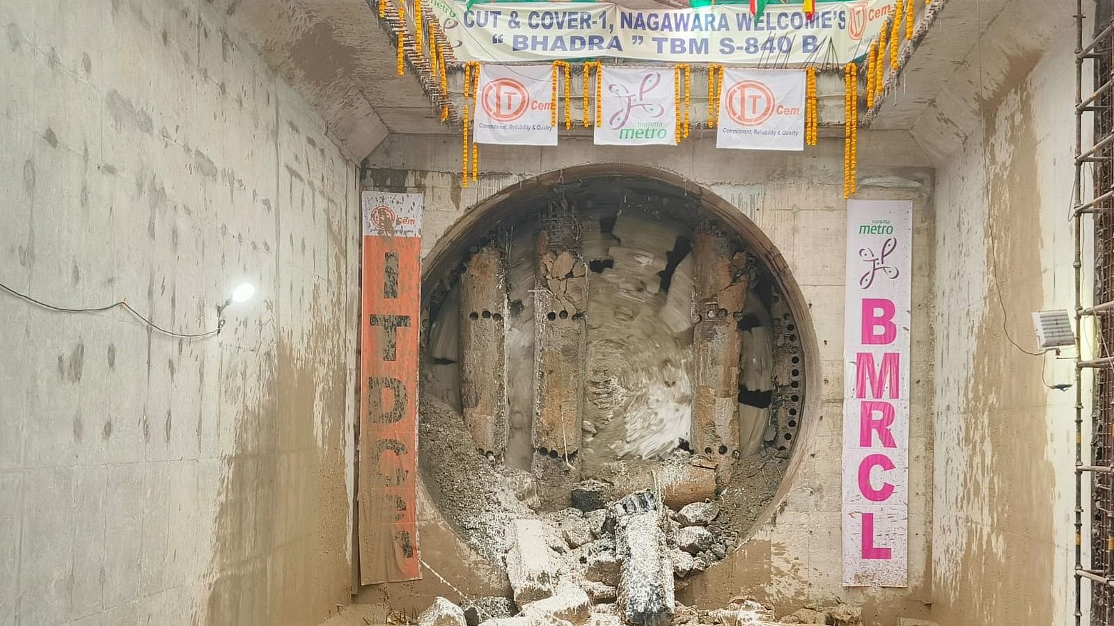 <div class="paragraphs"><p>TBM Bhadra emerges out at Nagavara on Wednesday. </p></div>