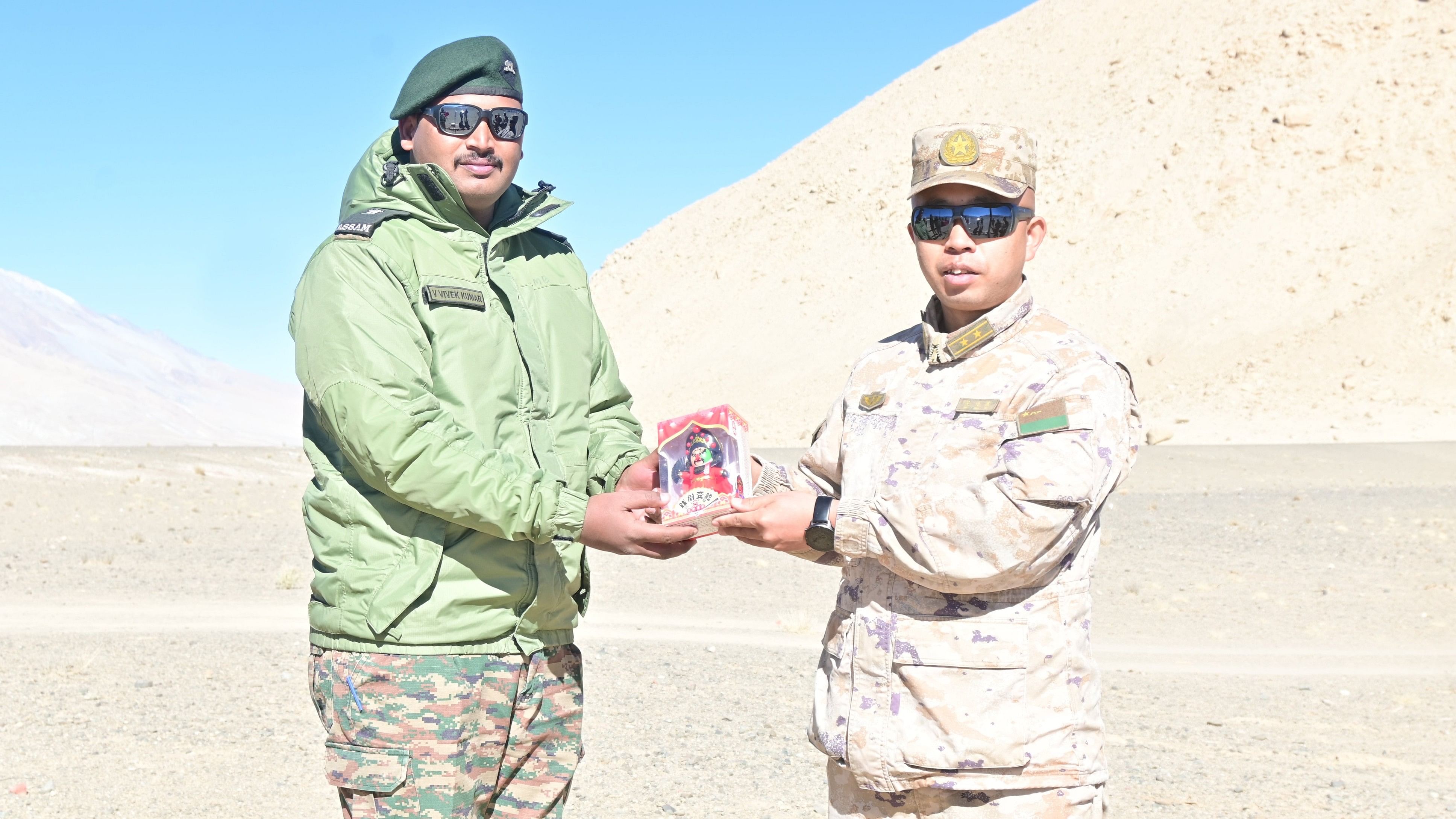 <div class="paragraphs"><p>The troops also exchanged sweets on the occasion on Diwali.&nbsp;</p></div>