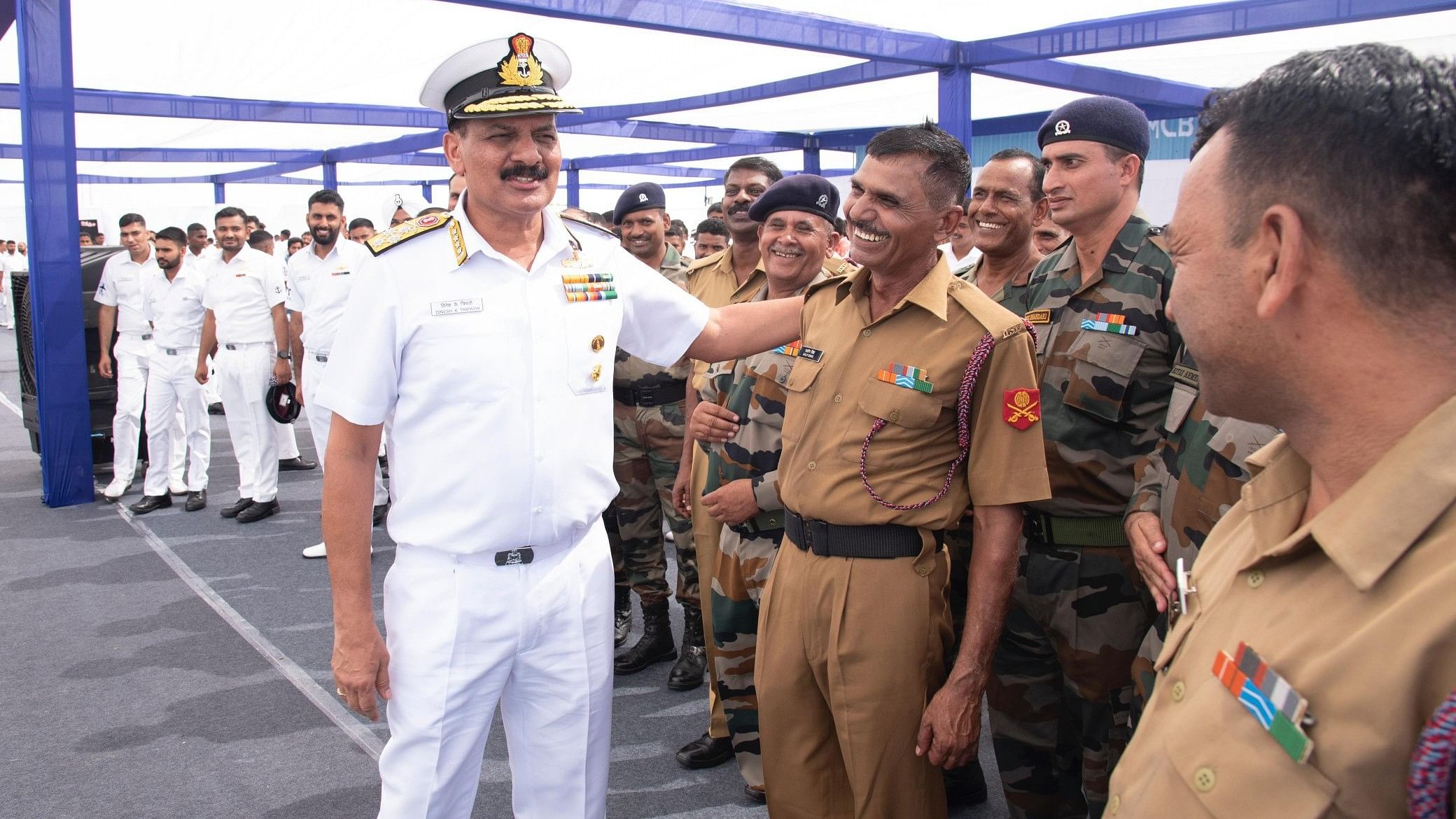 <div class="paragraphs"><p>Adm Dinesh K Tripathi, CNS, on a visit to the forward sector of Gujarat, Daman &amp; Diu Naval Area at Porbandar</p></div>