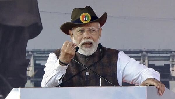 <div class="paragraphs"><p>Prime Minister Narendra Modi addresses the Ekta Diwas Parade at the Statue of Unity on the occasion Sardar Vallabhbhai Patel's birth anniversary, in Kevadia.&nbsp;</p></div>