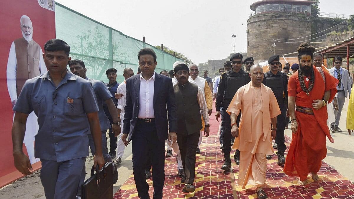 <div class="paragraphs"><p>Uttar Pradesh Chief Minister Yogi Adityanath during his visit to review preparations for the 'Kumbh Mela.</p></div>