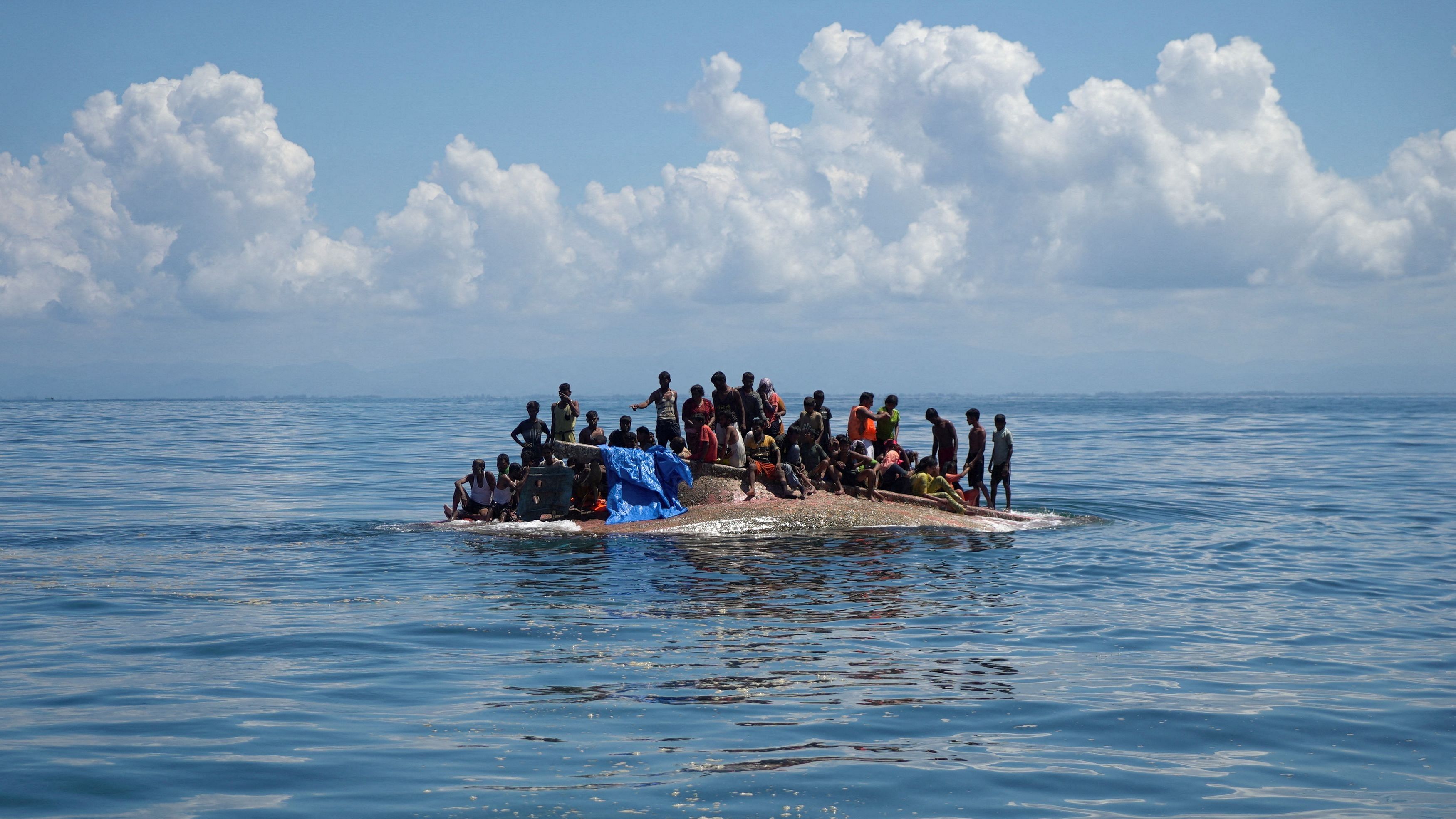 <div class="paragraphs"><p>Rohingya refugees are seen on a capsized boat. Image for representational purposes.</p></div>