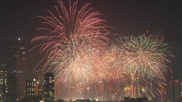 <div class="paragraphs"><p>Fireworks light the sky during Diwali festival celebrations, at Chhatrapati Shivaji Park in Mumbai.</p></div>