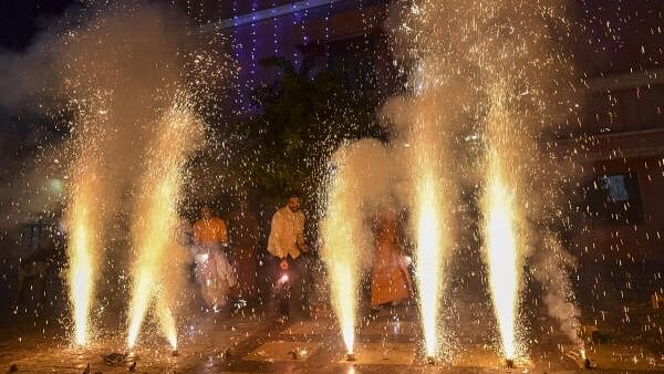 <div class="paragraphs"><p>Representative image showing people bursting firecrackers on Diwali</p></div>