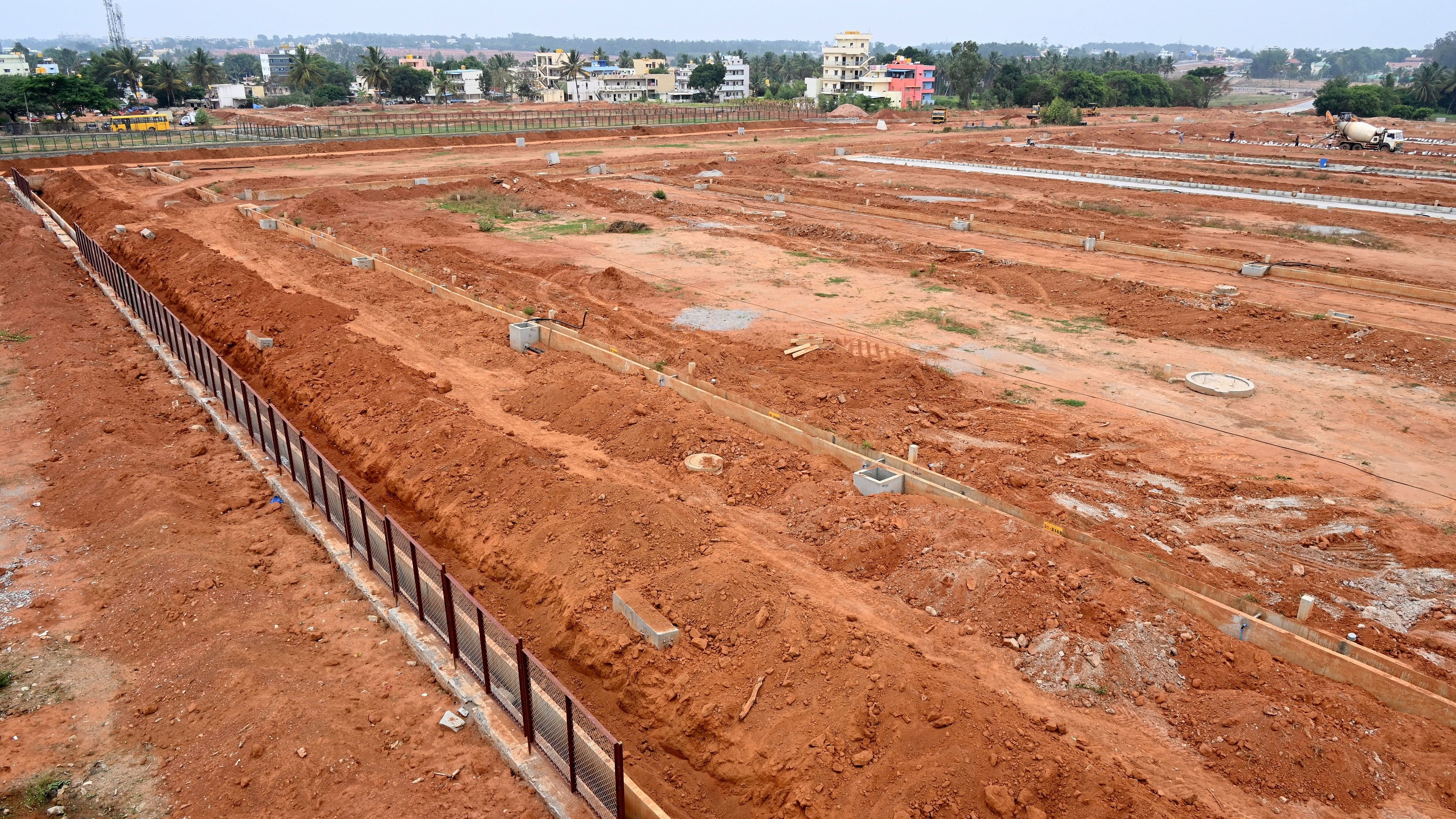 <div class="paragraphs"><p>Works by the Bangalore Development Authority (BDA) at the Dr Shivaram Karanth Layout. </p></div>