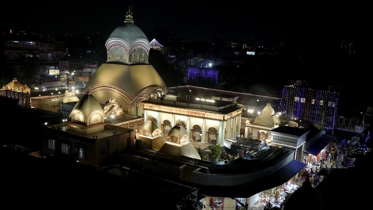 <div class="paragraphs"><p>Illuminated Kali temple at Kalighat on the occasion of Kali puja festival, in Kolkata.</p></div>