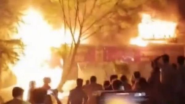 <div class="paragraphs"><p>A screengrab from the video showing fire accident during Diwali.</p></div>