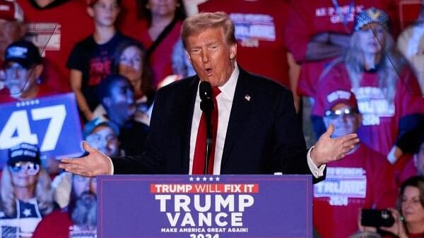 <div class="paragraphs"><p>Republican presidential nominee and former US President Donald Trump speaks at a campaign rally in Warren, Michigan, US November 1, 2024. </p></div>