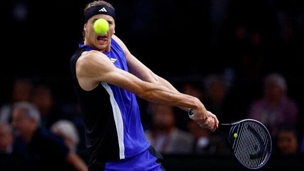 <div class="paragraphs"><p>Alexander Zverev in action during his semi final match against Denmark's Holger Rune at the&nbsp;Paris Masters.</p></div>