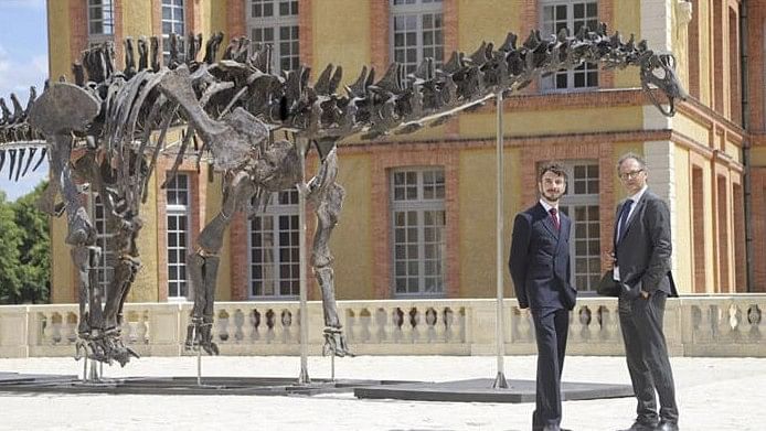 <div class="paragraphs"><p>'Vulcain', an Apatosaurus dinosaur skeleton, formerly known as a Brontosaurus, on display at Château de Dampierre-en-Yvelines, outside Paris.</p></div>