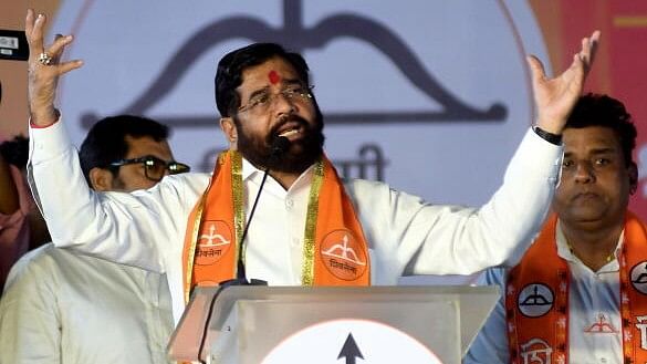 <div class="paragraphs"><p>Maharashtra Chief Minister Eknath Shinde addresses a public meeting ahead of the State Assembly elections, in Mumbai, Sunday, November 3, 2024.</p></div>