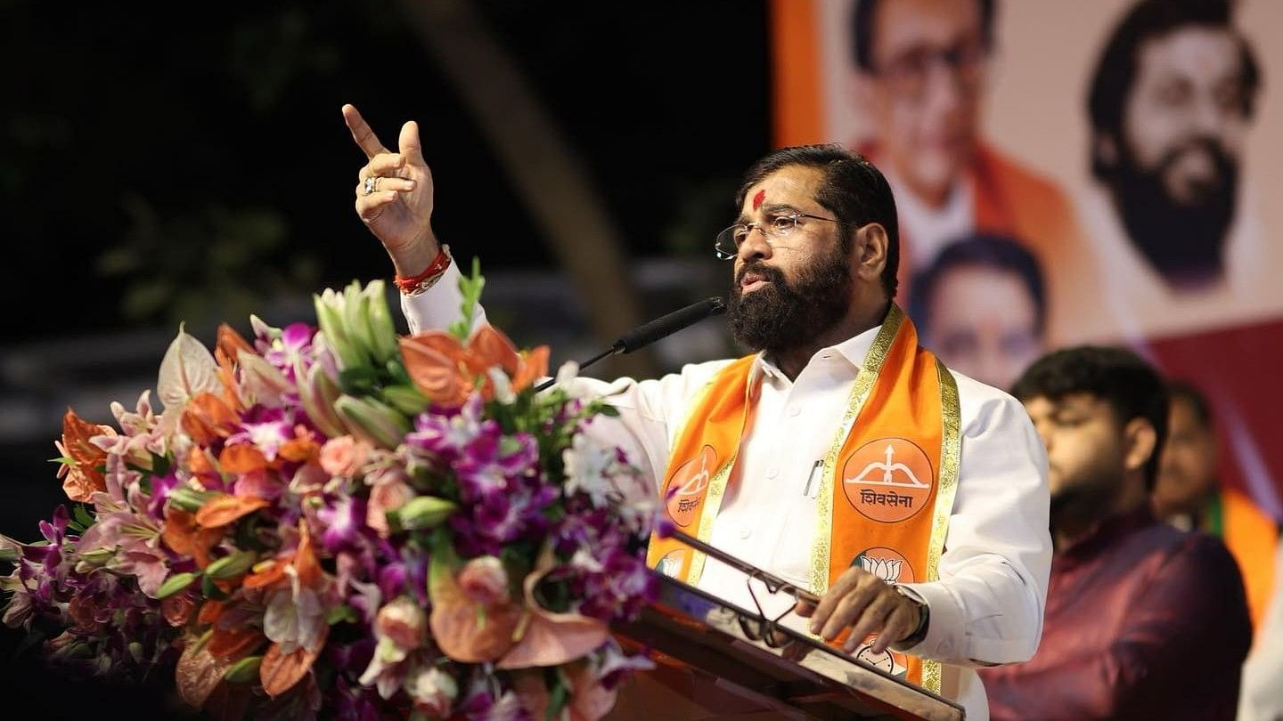 <div class="paragraphs"><p>Maharashtra CM Eknath Shinde at a rally in Mumbai.&nbsp;</p></div>