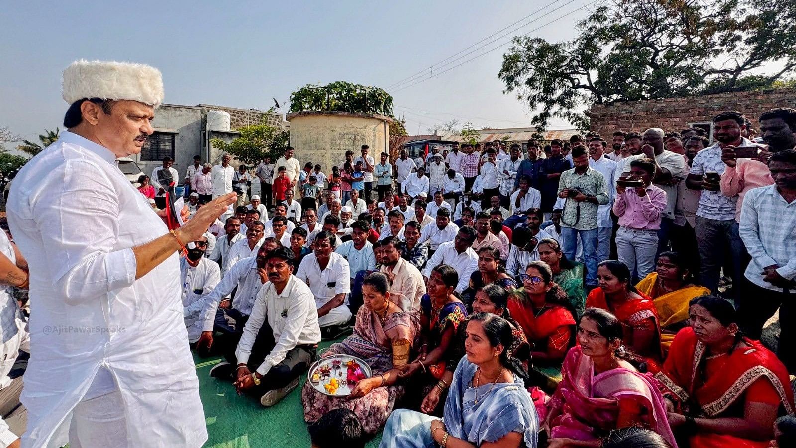 <div class="paragraphs"><p>Ajit Pawar addresses crowd at Baramati ahead of assembly elections.&nbsp;</p></div>