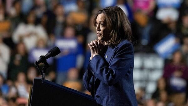 <div class="paragraphs"><p>Democratic presidential nominee U.S. Vice President Kamala Harris attends a campaign rally at Michigan State University in East Lansing, Michigan, US.</p></div>