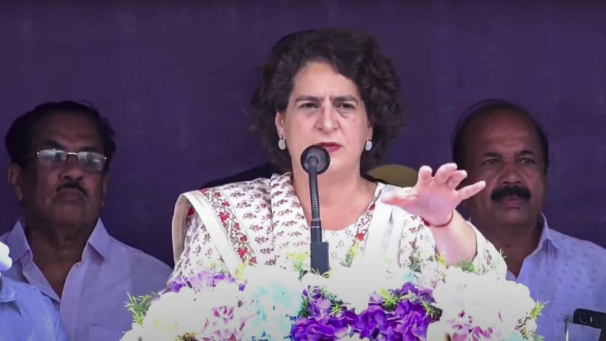 <div class="paragraphs"><p>Priyanka Gandhi addresses and election rally in Sulthan Bathery, Wayanad on Monday.&nbsp;</p></div>