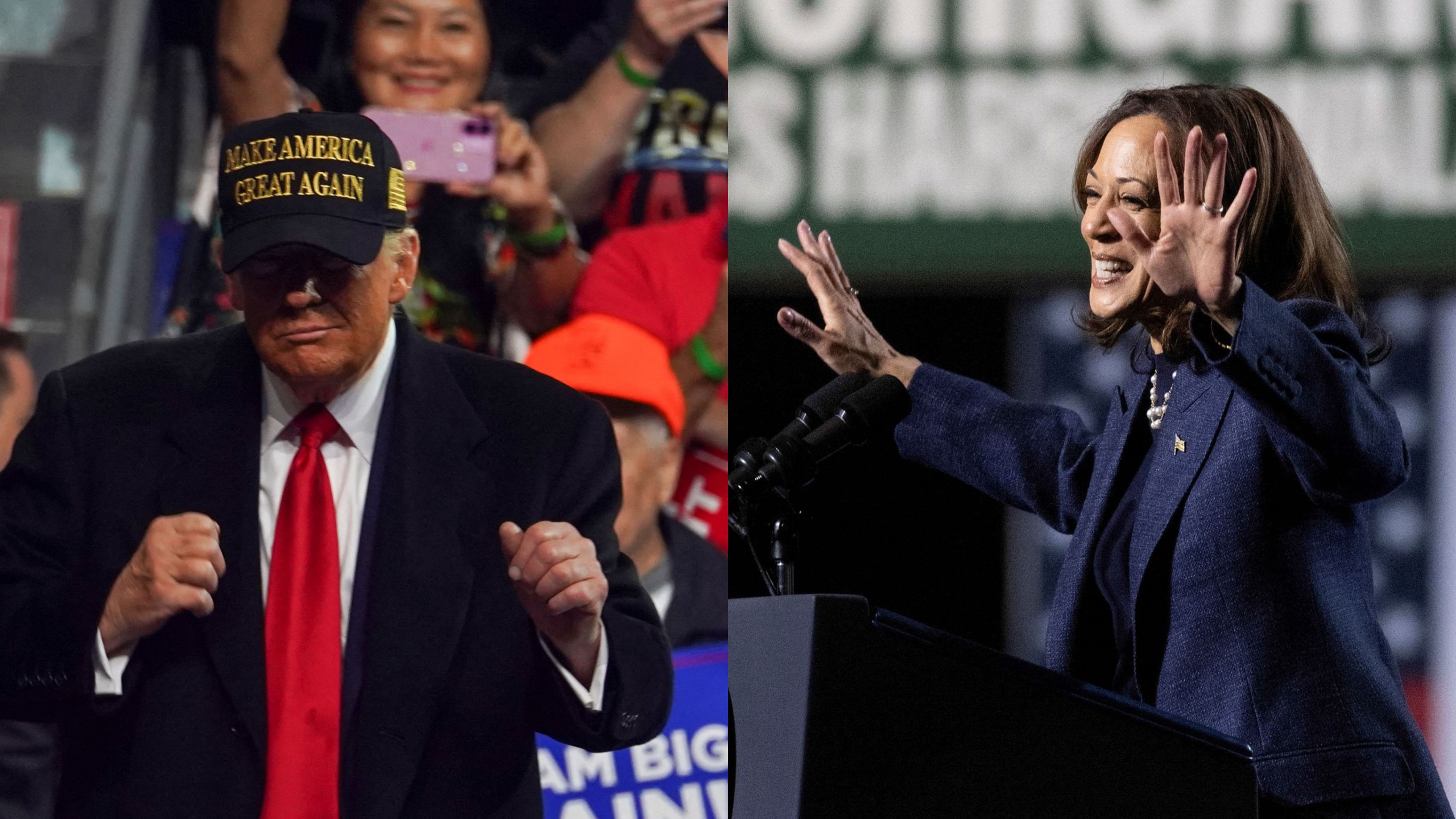 <div class="paragraphs"><p> Republican presidential candidate Donald Trump (L) and Democratic presidential candidate Kamala Harris (L).</p></div>