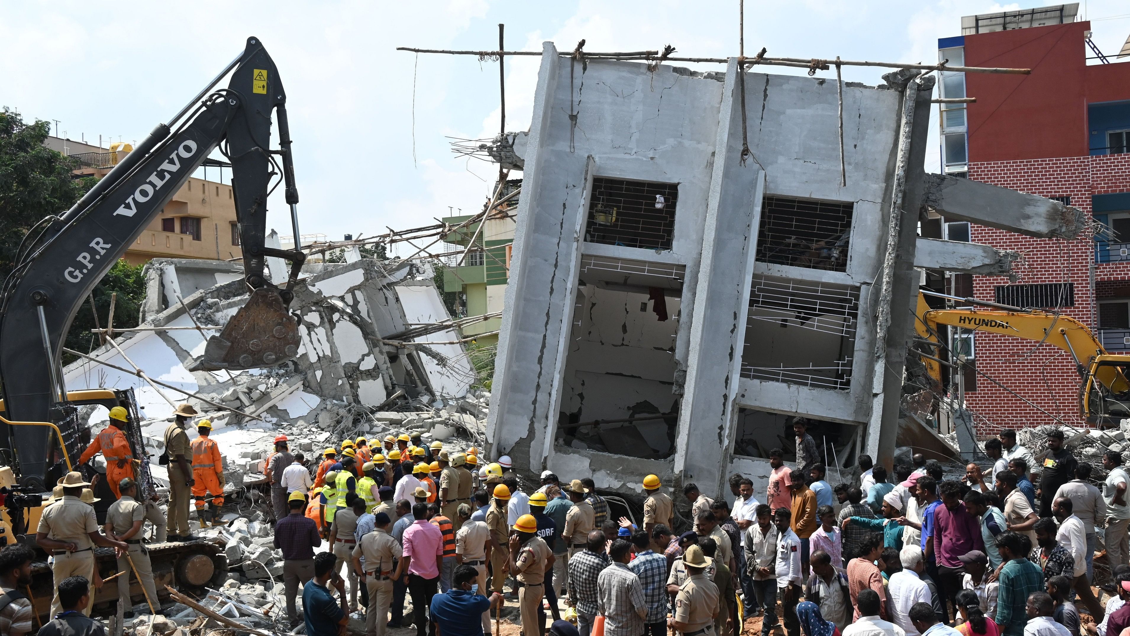 <div class="paragraphs"><p>The under-construction seven-storey building in Babusapalya, East Bengaluru, collapsed on October 22. </p></div>