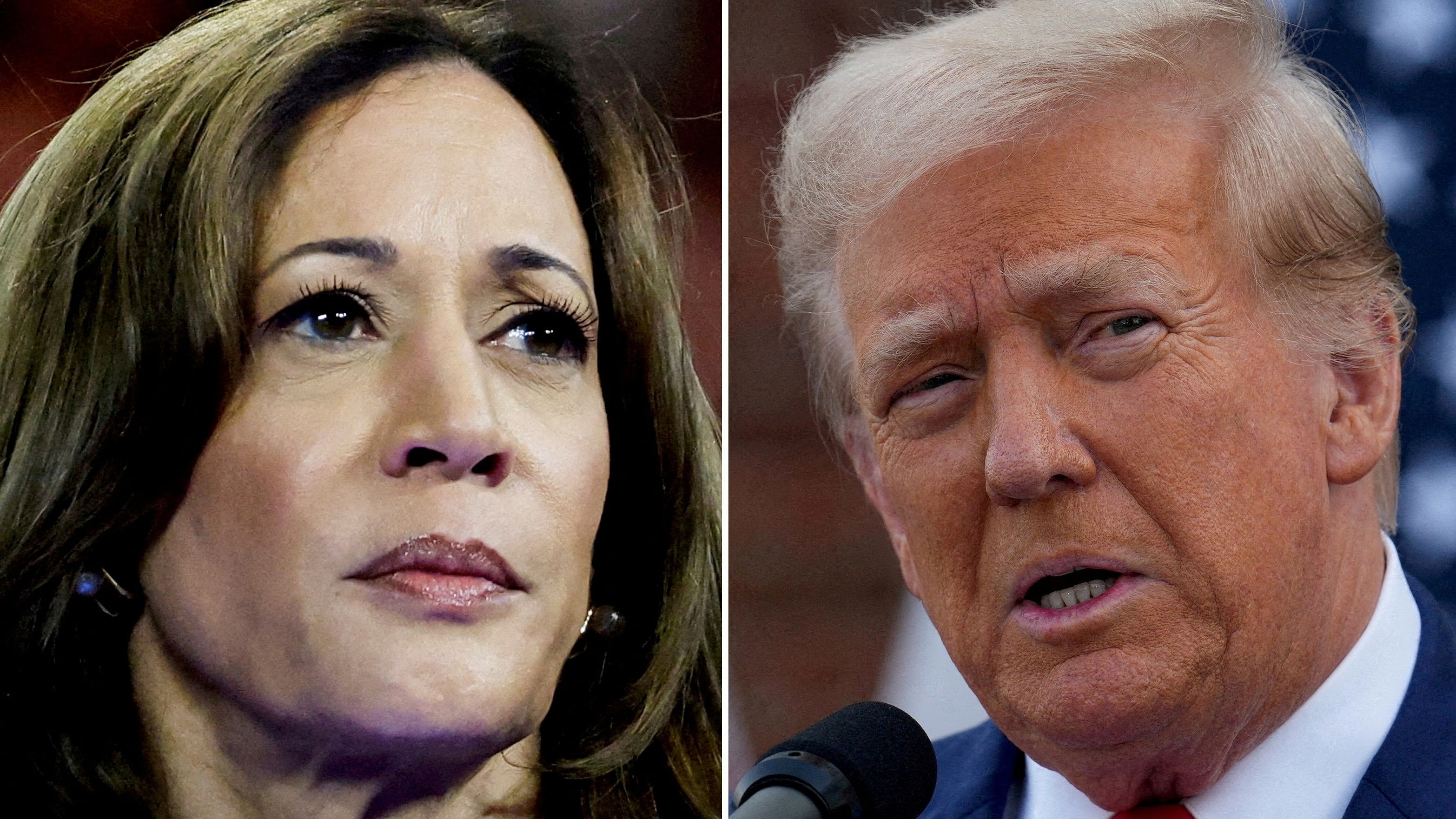 <div class="paragraphs"><p>Democratic presidential candidate Kamala Harris (L) and Republican presidential candidate Donald Trump (R).</p></div>