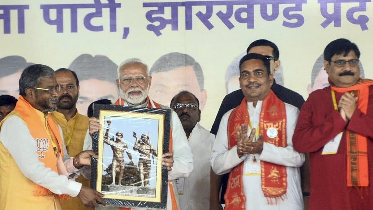 <div class="paragraphs"><p>Minister Narendra Modi during a public meeting ahead of Jharkhand Assembly elections, in Garhwa district, Jharkhand, Monday, Nov. 4, 2024.</p></div>