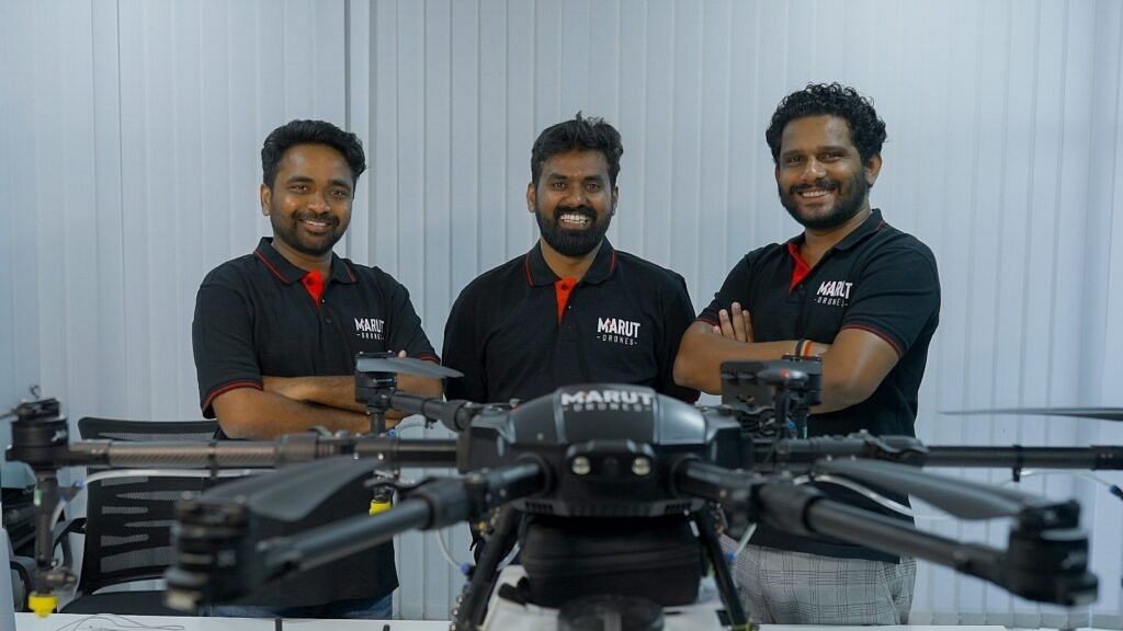 <div class="paragraphs"><p>Founders of Marut Drones Prem Kumar Vislawath, Suraj Peddi, and Sai Kumar Chinthala.</p></div>