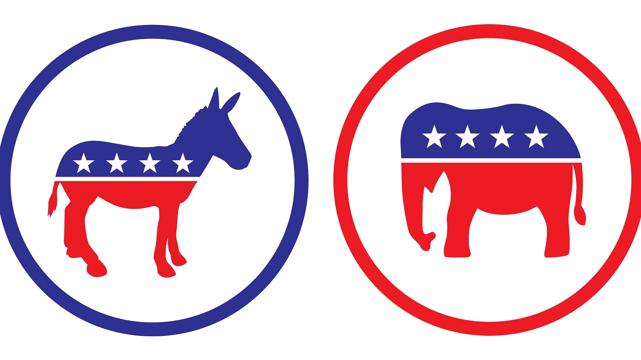 <div class="paragraphs"><p>Democrat and Republican symbols.</p></div>