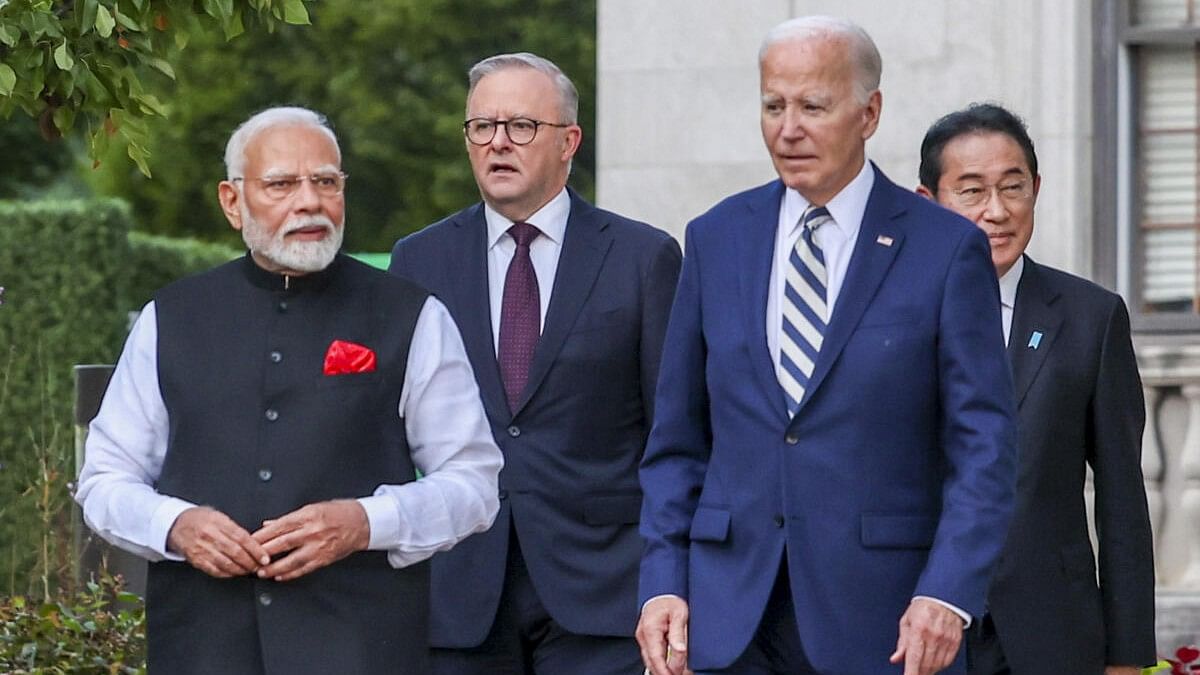 <div class="paragraphs"><p>President Joe Biden, Prime Minister Narendra Modi, Australia's Prime Minister Anthony Albanese and Japan's Prime Minister Fumio Kishida at a Quad Leaders Summit at Archmere Academy in Claymont, Delaware, USA.</p></div>