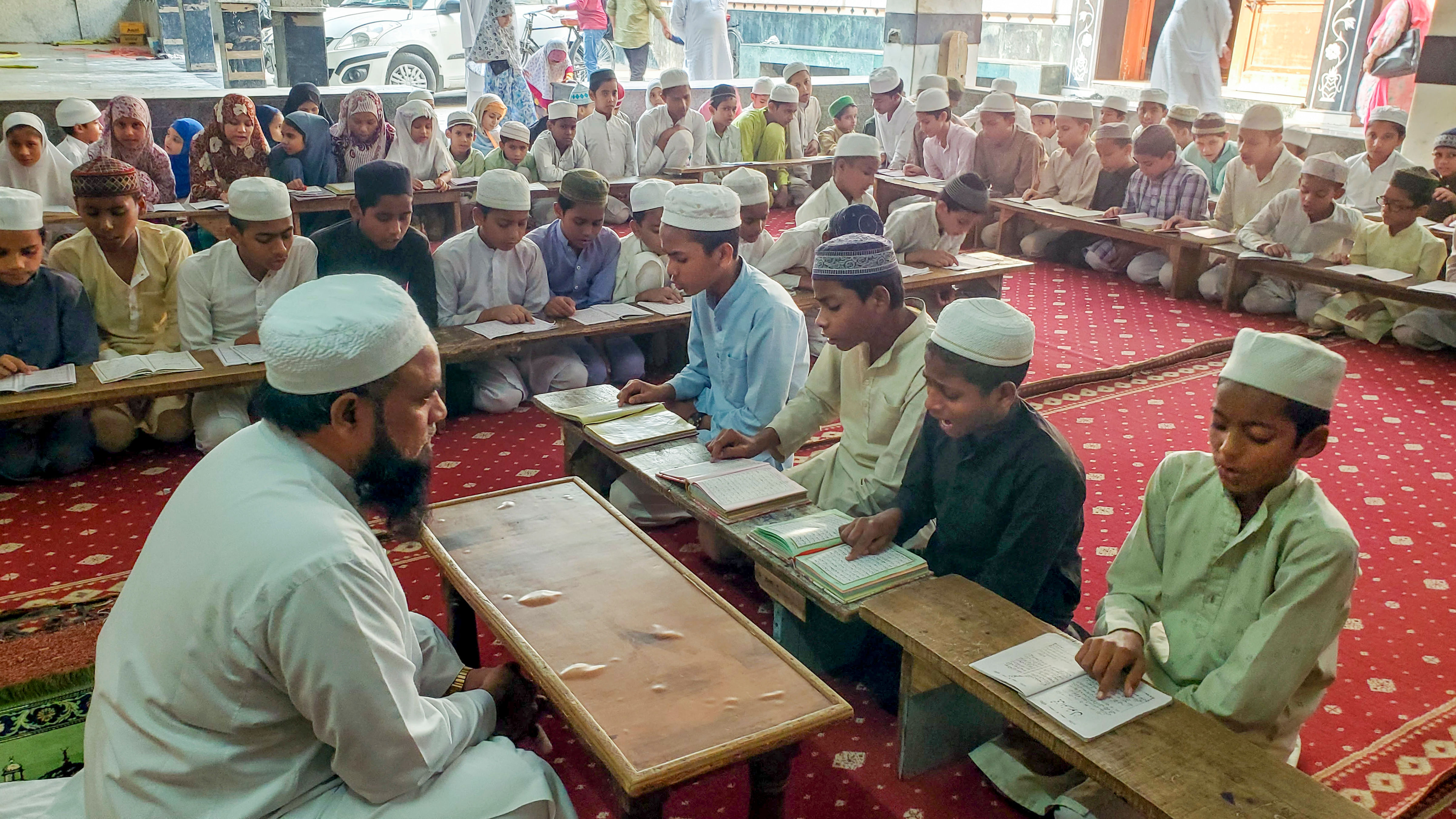 <div class="paragraphs"><p>Agra: Children study at a Madrasa in Agra, Tuesday, Nov. 5, 2024. </p></div>