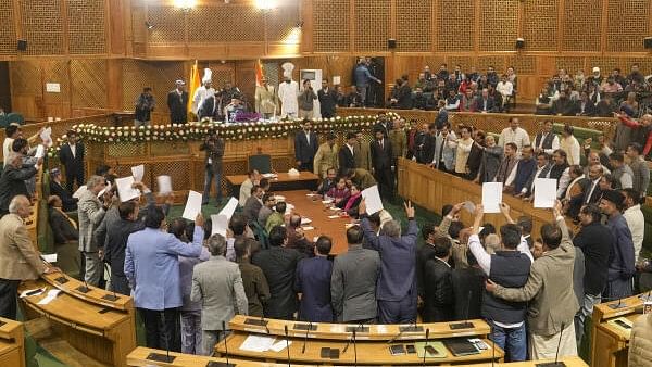 <div class="paragraphs"><p>Ruckus inside the J &amp; K after it Assembly passed a resolution on Article 370 restoration by voice vote, in Srinagar, Wednesday, November 6, 2024.</p></div>