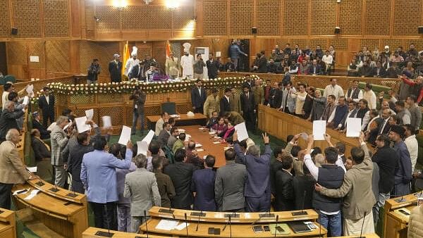 <div class="paragraphs"><p>Ruckus inside the J&amp;K after it Assembly passed a resolution on Article 370 restoration by voice vote, in Srinagar, Wednesday, Nov. 6, 2024. </p></div>