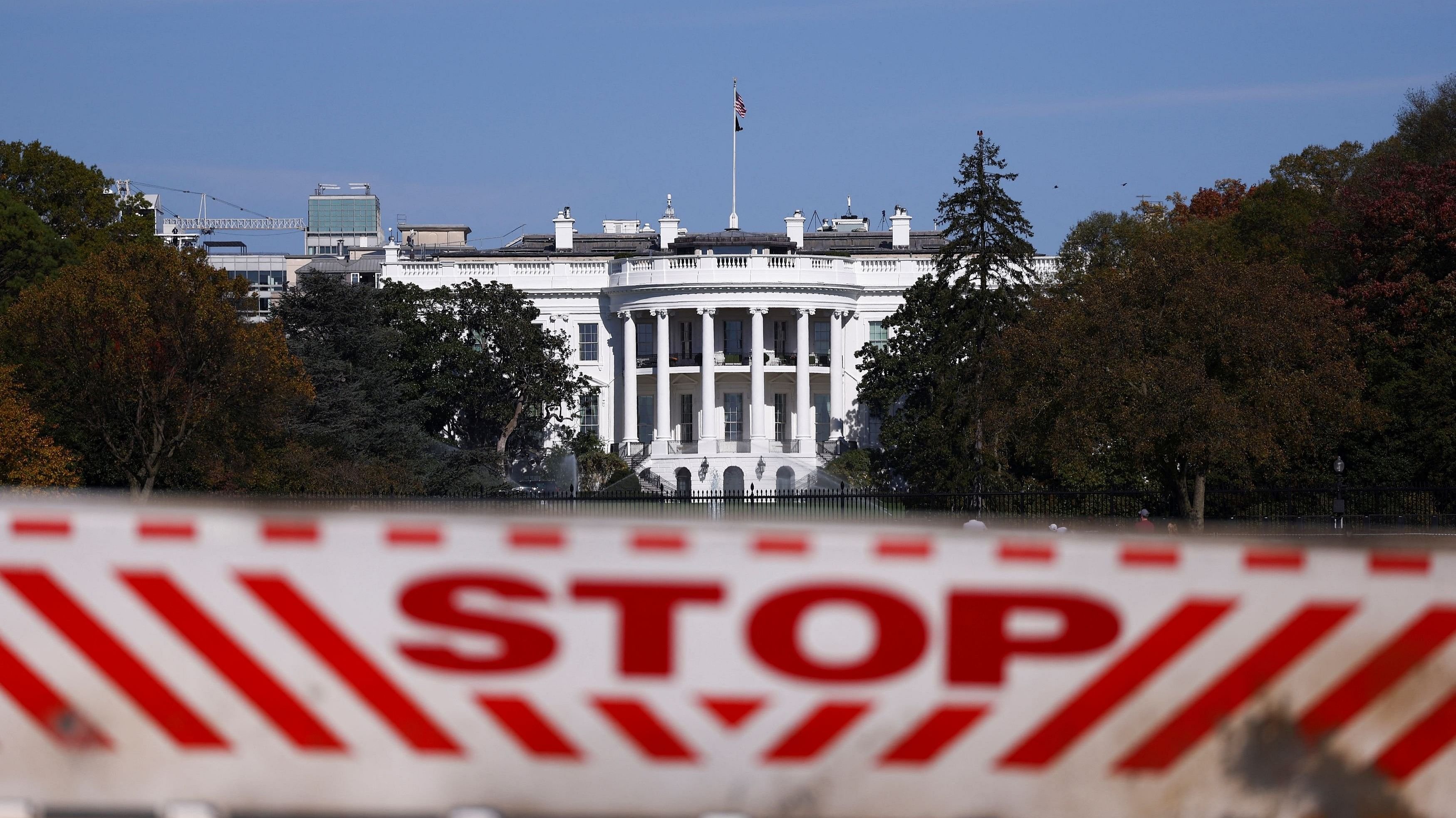 <div class="paragraphs"><p>A barricade with the word "Stop" stands in front of the White House, after U.S. President-elect Donald Trump won the presidential election, in Washington, D.C., U.S., November 6, 2024. </p></div>