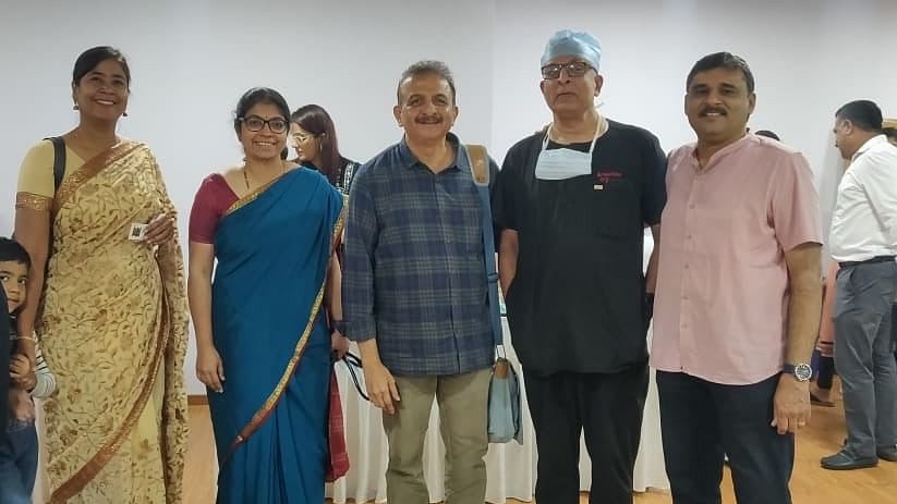 Dr Sunilkumar Alur (left) with other fountain pen lovers at the first edition of Bangalore Fountain Pen Show.