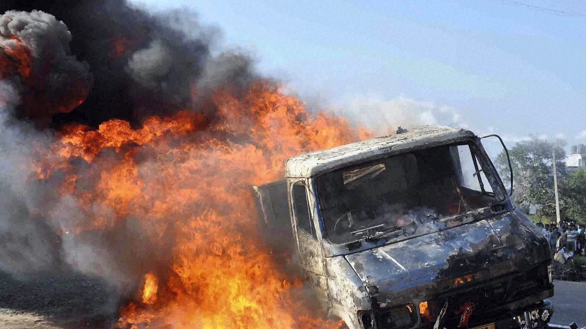 <div class="paragraphs"><p>Representive image of truck on fire. </p></div>