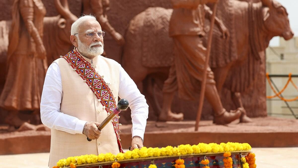 <div class="paragraphs"><p>File photo of Prime Minister Narendra Modi during the inauguration of the Banjara Virasat Museum, in Washim district, Maharashtra.&nbsp;</p></div>