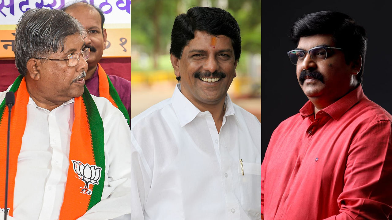 <div class="paragraphs"><p>From L-R: BJP candidate Chandrakant Patil, Shiv Sena (UBT)'s&nbsp;Chandrakant Mokate and MNS'&nbsp;Kishor Shinde.&nbsp;</p></div>